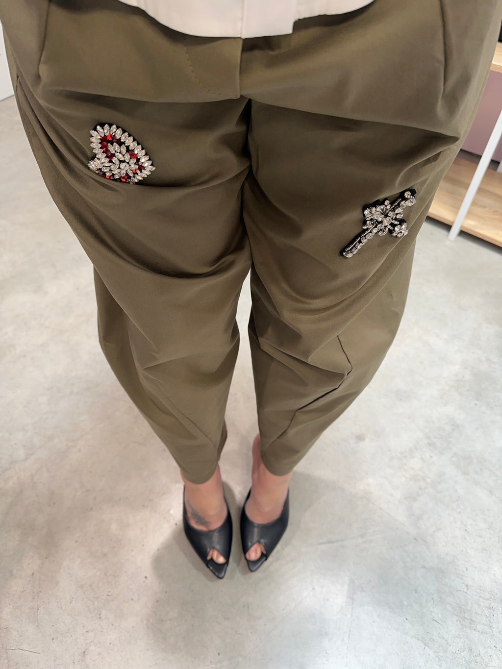Pantaloni green crystal