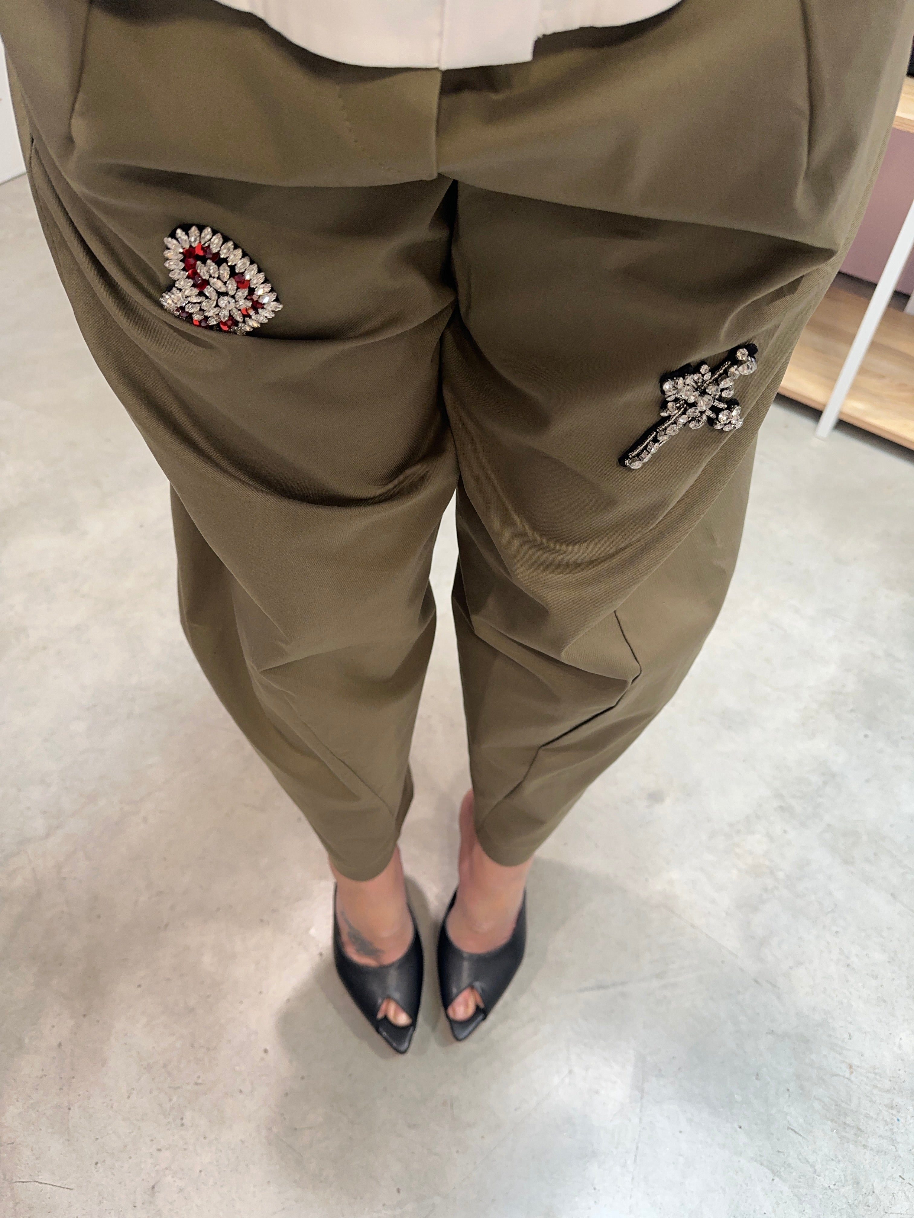 Pantaloni green crystal