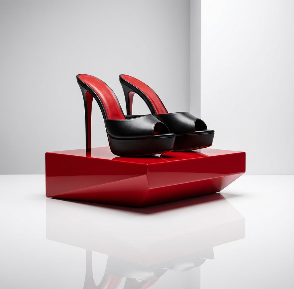 Mule Platform “Velvet Noir” – Tacco Stiletto Iconico