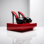 Mule Platform “Velvet Noir” – Tacco Stiletto Iconico