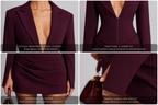 Abito “Burgundy Power” – mini blazer dress con corsetto e scollo profondo