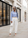 Pantalone “White Aura” Tailored Elegance