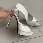 Mule Platform “Velvet Noir” – Tacco Stiletto Iconico